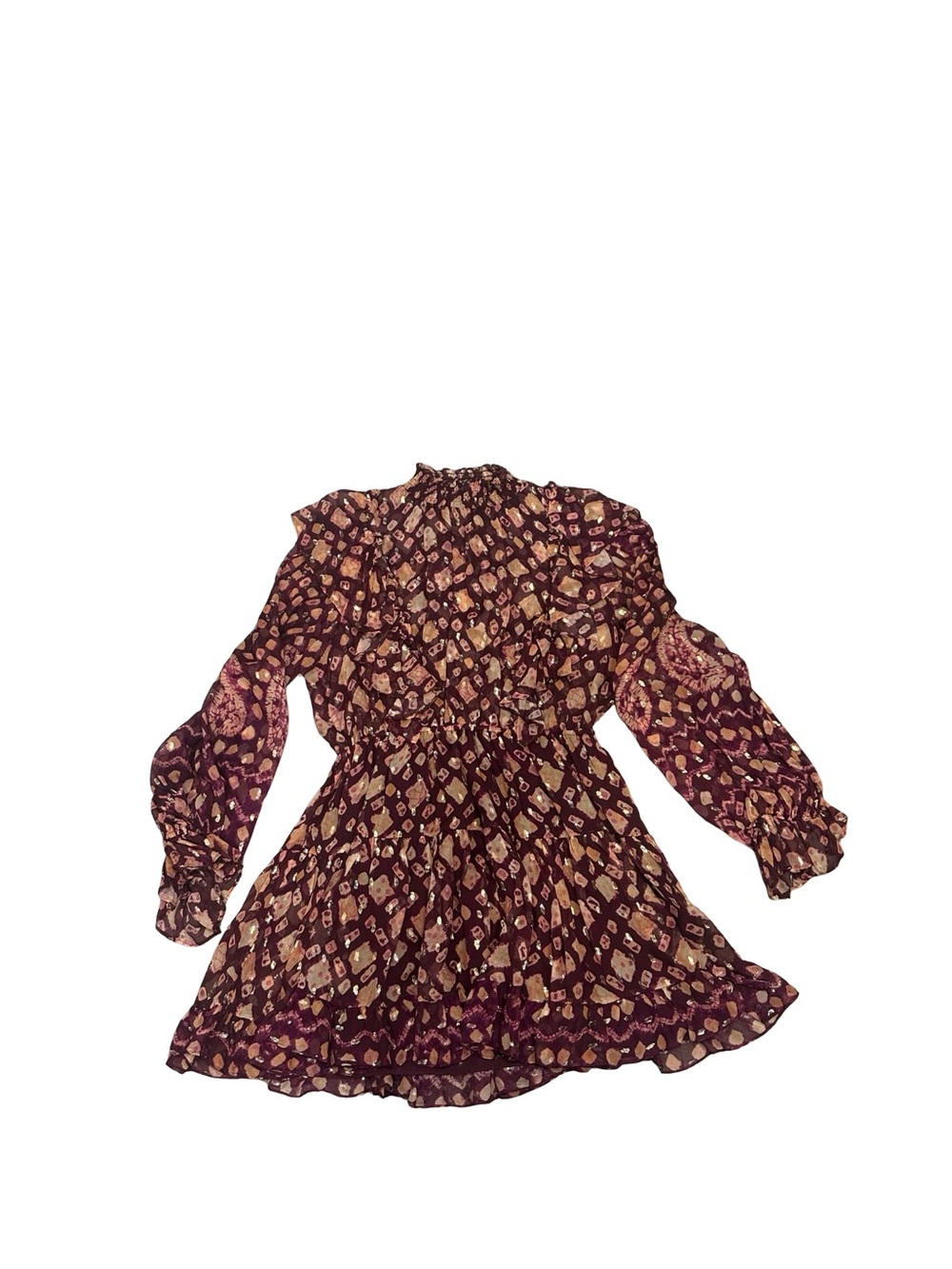 EUC Ulla Johnson Women’s Size 10 Silk “Vienne” Long-Sleeve Smocked Dress - Picture 1 of 4